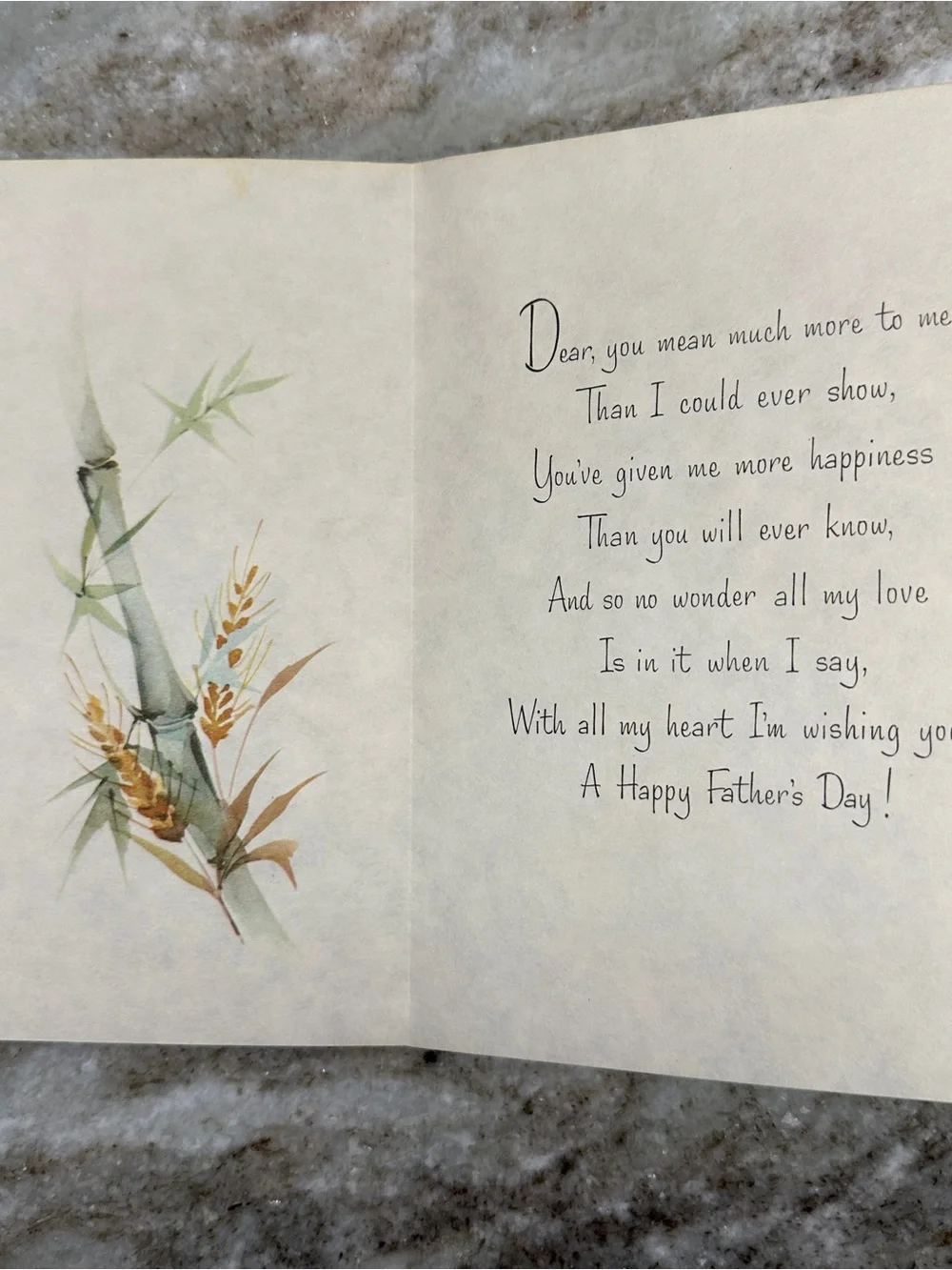 Vintage Father’s Day Card - Wheat & Bamboo Illustration